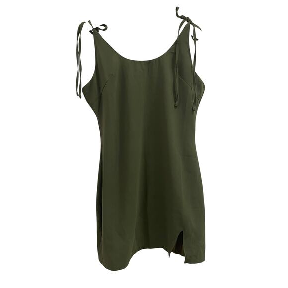 Superdown Dress Medium Green Mini Eili Tie Bodycon Slit Casual Sundress Revolve - Picture 2 of 9